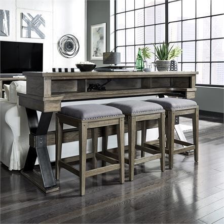 Liberty console sale table with stools